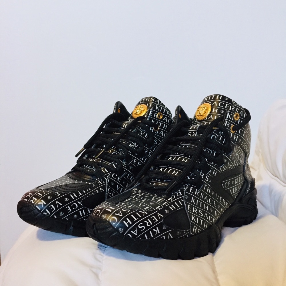 Kith x Versace Amico Mid Trainer Monogram Black
